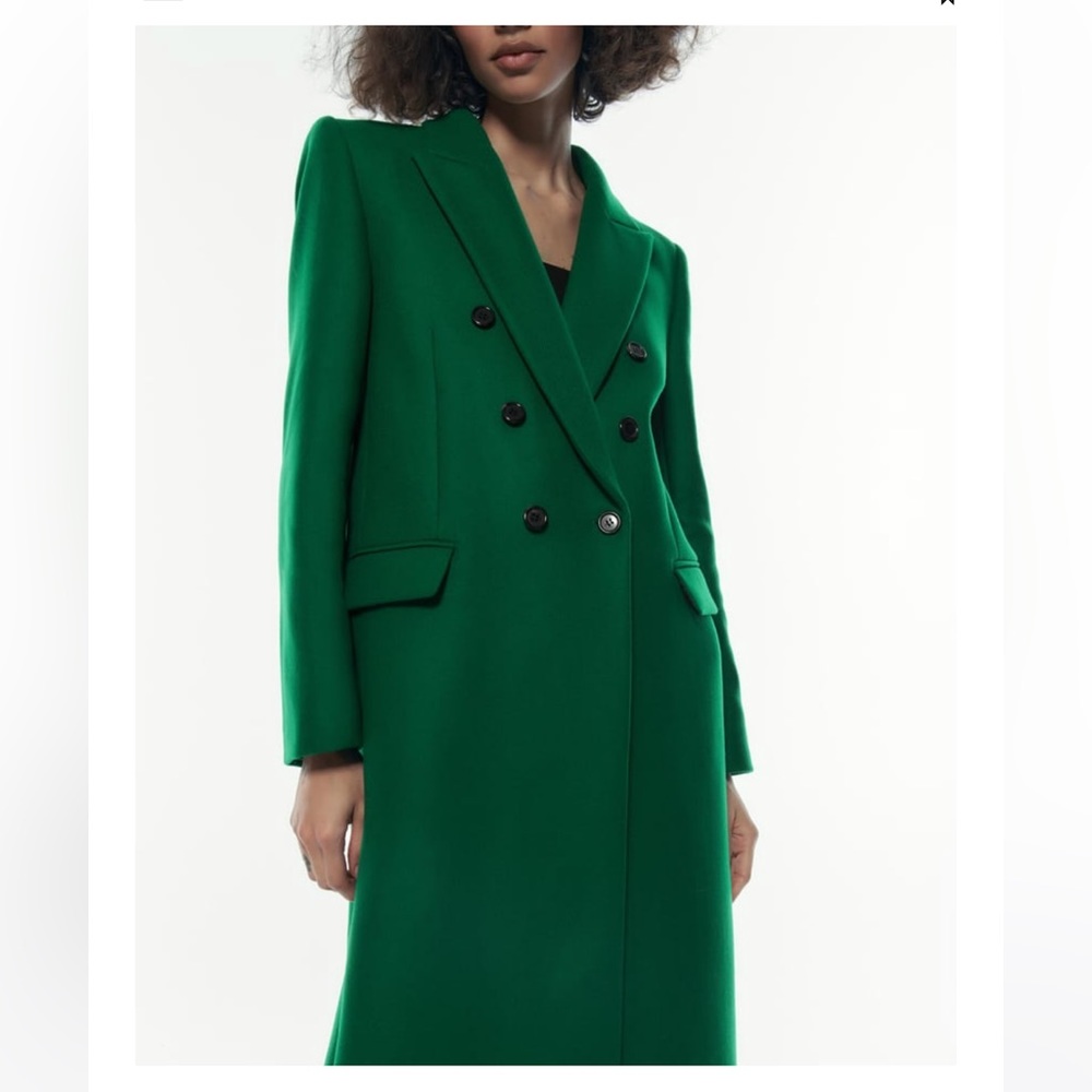 Zara Green Wool Coat